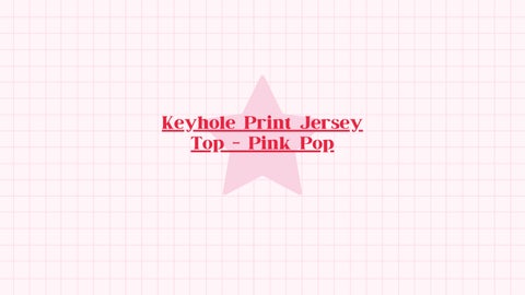 Keyhole Print Jersey Top - Pink Pop