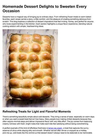 Homemade Dessert Delights to Sweeten Every Occasion