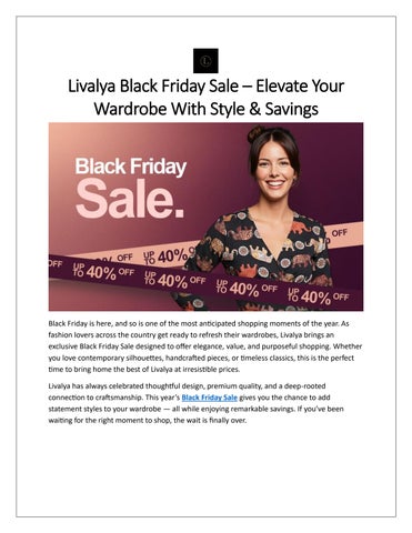 Livalya Black Friday Sale 2025 | Stylish Deals Up to 40% Off