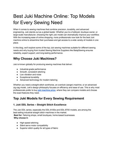 Best Juki Machine Online_ Top Models for Every Sewing Need