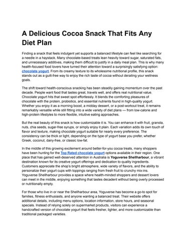 A Delicious Cocoa Snack That Fits Any Diet Plan