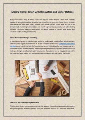 Making Homes Smart with Renovation and Gutter Options