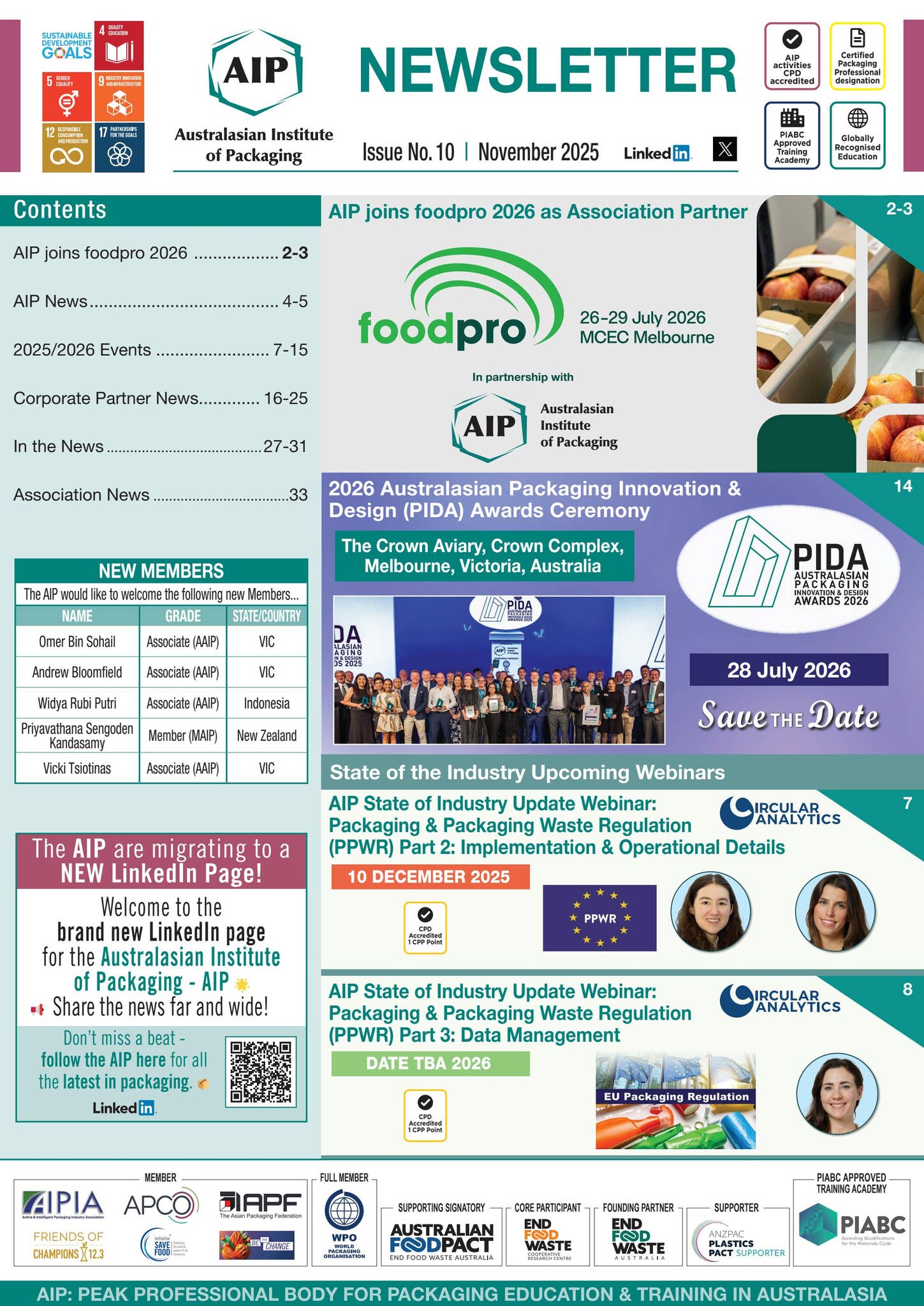 AIP November 2025 eNewsletter by Australasian Institute of Packaging ...
