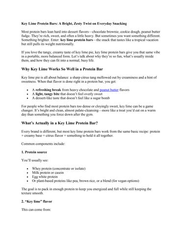 Key Lime Protein Bars, A Bright, Zesty Twist on Everyday Snacking