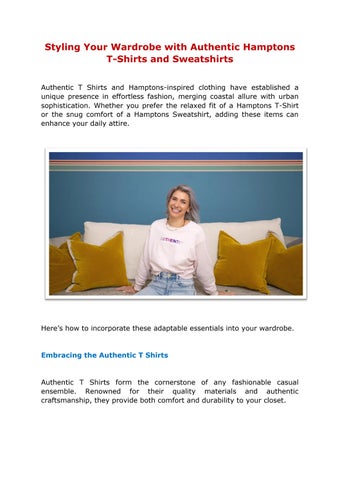 Styling Your Wardrobe with Authentic Hamptons T-Shirts and Sweatshirts