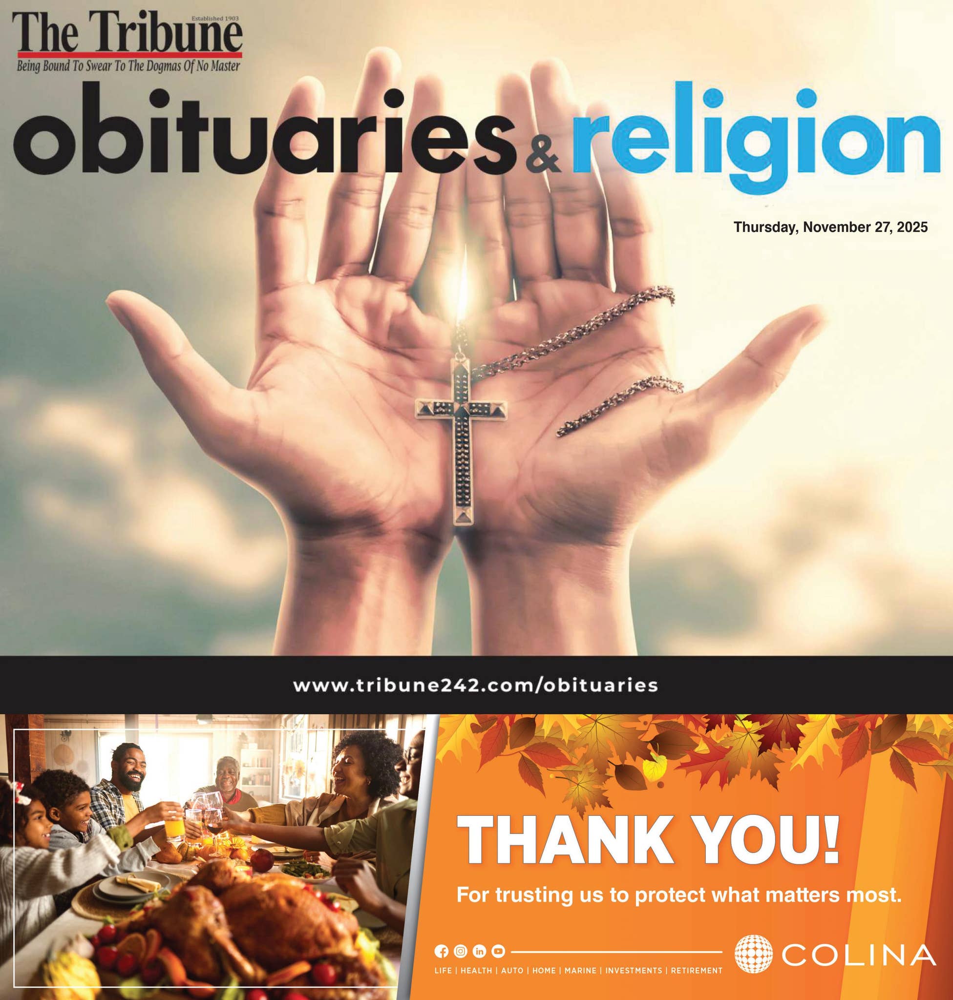 11272025 OBITUARIES by tribune242 - Issuu