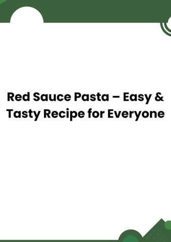 Red sauce pasta recipe tasty and healthy