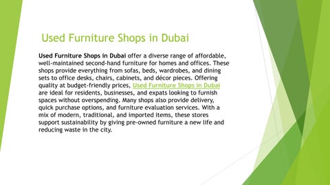Used Furniture Shops in Dubai