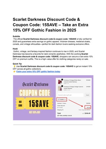 Scarlet Darkness Coupon Code_ 15SAVE – Unlock Extra 15% OFF Gothic Fashion (Newest Update 2025)