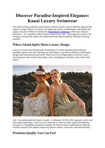 Discover Paradise-Inspired Elegance Kauai Luxury Swimwear