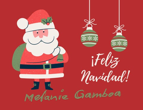 Postal de Navidad Felices Fiestas Santa Claus Ilustrado Festivo Rojo Verde
