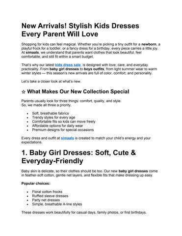 New Arrivals! Stylish Kids Dresses Every Parent Will Love
