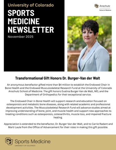 Sports Medicine Newsletter - November 2025