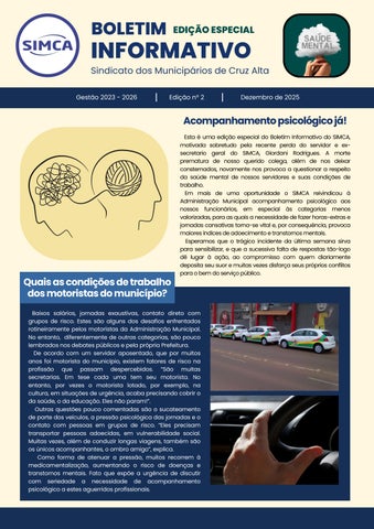 Boletim SIMCA n.2 - Especial Saúde Mental
