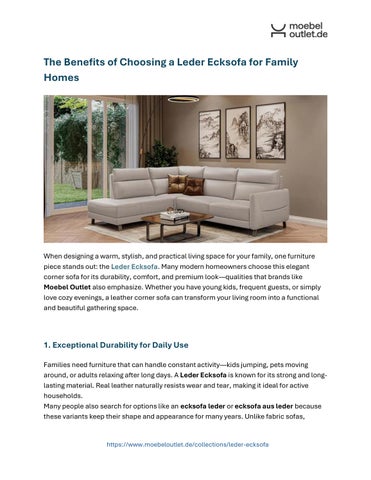 Why a Leder Ecksofa Is the Perfect Choice for Family Homes
