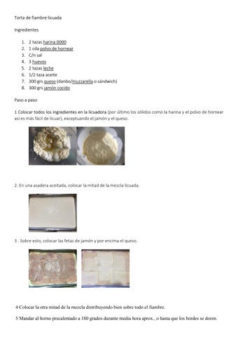 Torta de fiambre licuada