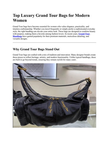 Grand Tour Handbags