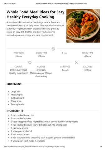 Whole Food Meal Ideas for Easy Healthy Everyday Cooking - quickmorsels.com