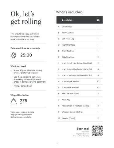 Linus Slingback Counter 凳 Instruction Sheet 21506 第 2 页