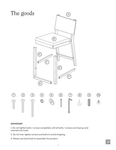 Linus Slingback Counter 凳 Instruction Sheet 21506 第 3 页