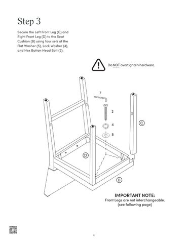Linus Slingback Counter 凳 Instruction Sheet 21506 第 6 页