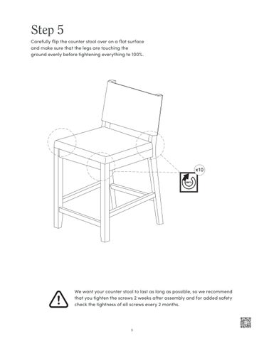 Linus Slingback Counter 凳 Instruction Sheet 21506 第 9 页