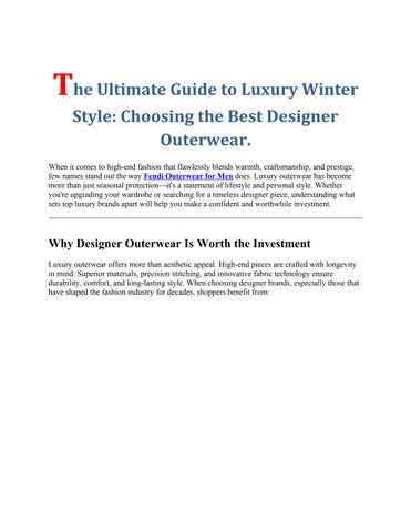 Fendi Outerwear for Men