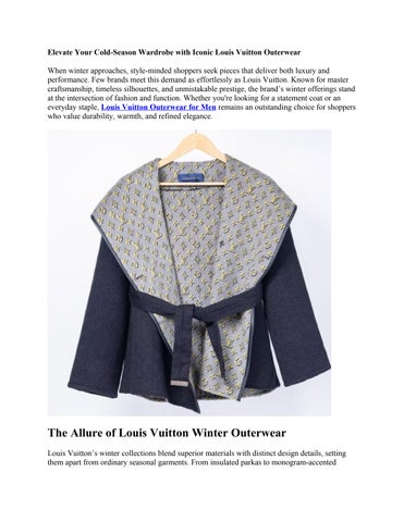 Louis Vuitton Outerwear for Men