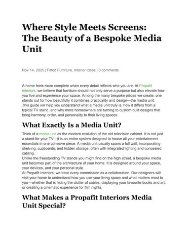 Where Style Meets Screens The Beauty of a Bespoke Media Unit