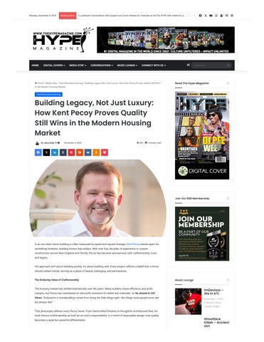 Building Legacy, Not Just Luxury: How Kent Pecoy Proves Quality Still Wins in the Modern Housing Mar