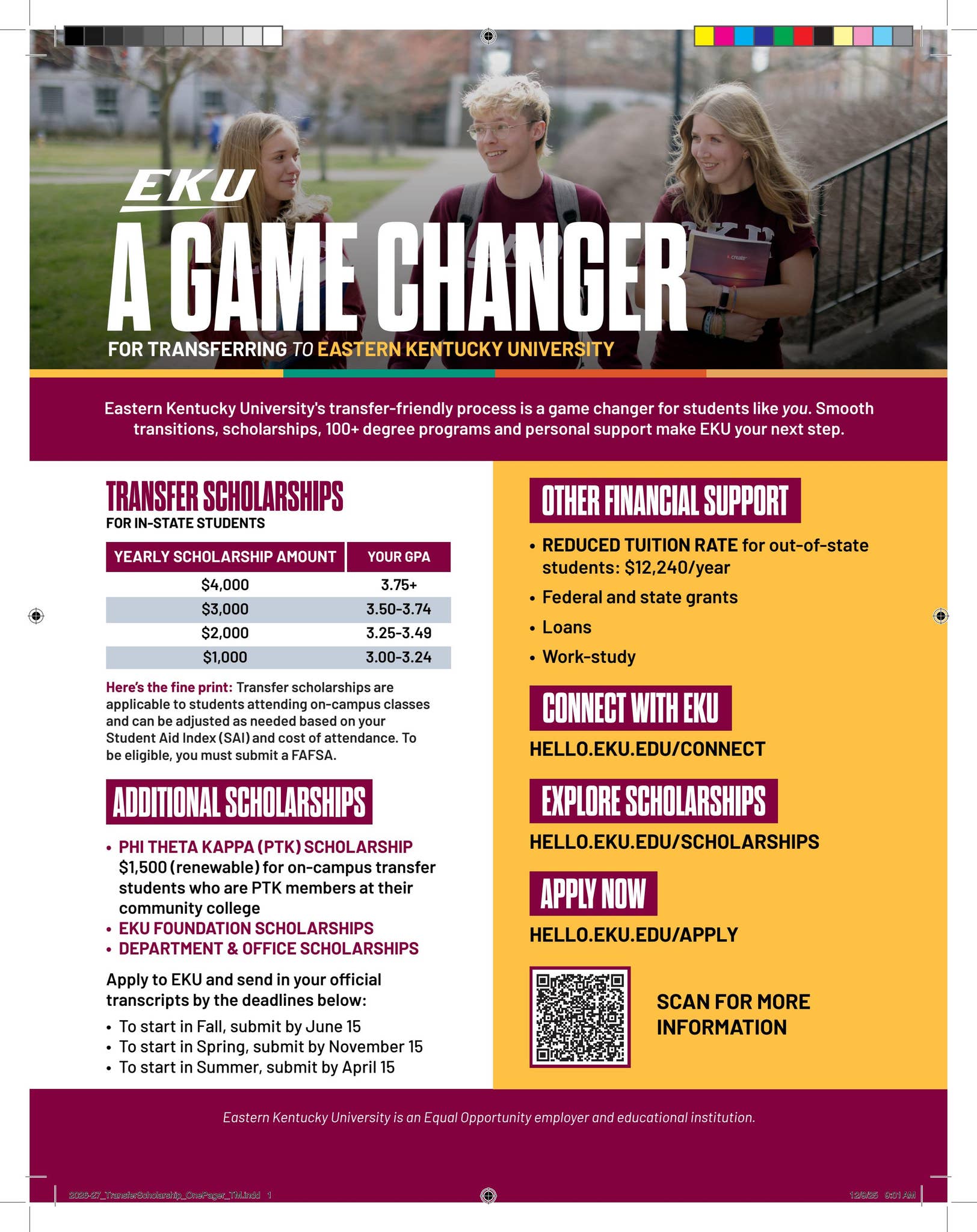 2026 Transfer Scholarship One-Pager by Eastern Kentucky University - Issuu