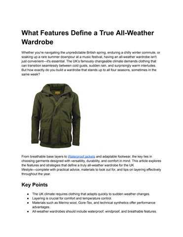 What Defines a True All-Weather Wardrobe for the UK Climate