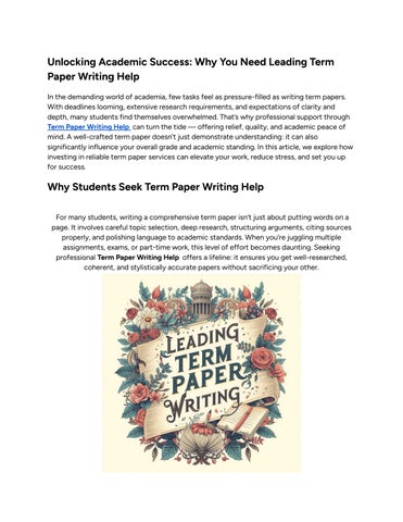 Term Paper Writing Help by Essay Helper - Issuu