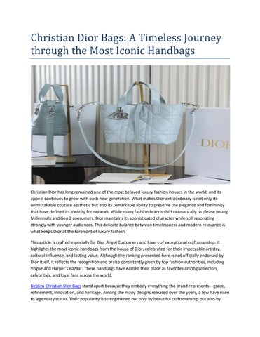 Christian Dior Bags A Timeless Journey Through the Most Iconic Handbags