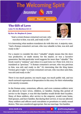 The Welcoming Spirit December 2025