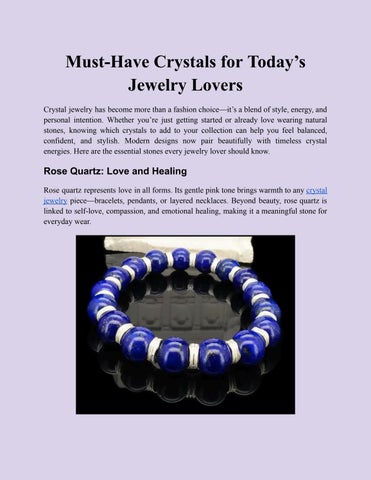 Must-Have Crystals for Today’s Jewelry Lovers