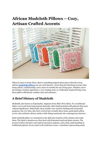 African Mudcloth Pillows – Cozy, Artisan‑Crafted Accents