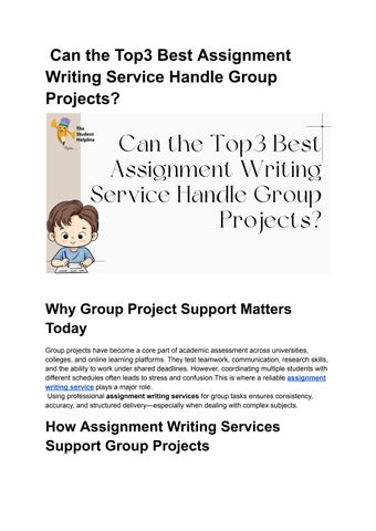 Can the Top3 Best Assignment Writing Service Handle Group Projects by ...