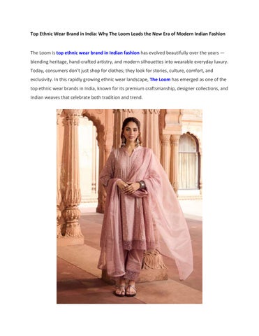 The Loom - Ethnic Wear Brand - Online Shopping Platform India