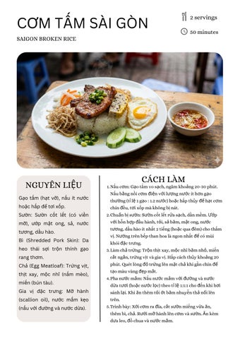 Modern White and Beige Recipe Card