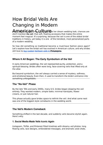 How Bridal Veils Are Changing in Modern American Culture