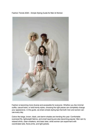 Fashion Trends 2026 – Simple Styling Guide for Men & Women