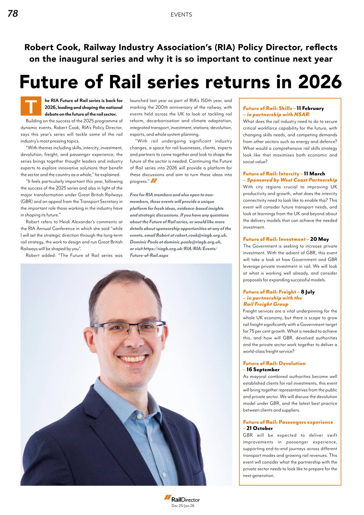 Ian Rashbrook Network Rail Rail Director December 2025/January 2026 by Rail Business Daily - Issuu