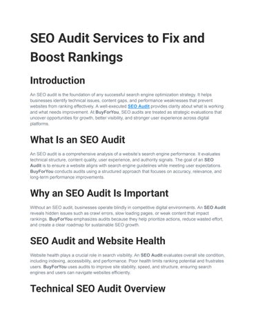 SEO Audit Services to Fix and Boost Rankings