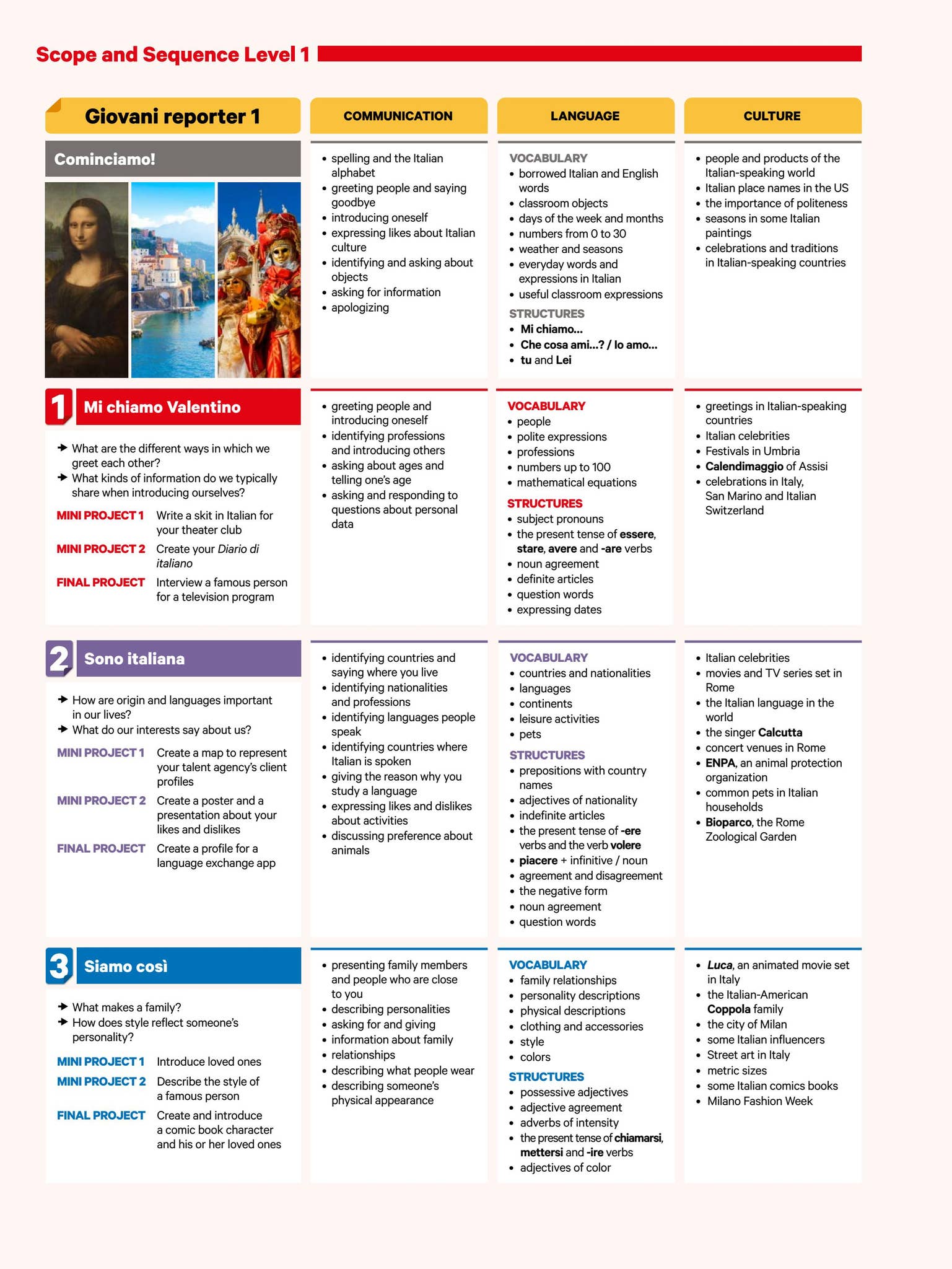 Giovani reporter 1 - Scope and Sequence by Klett World Languages - Issuu
