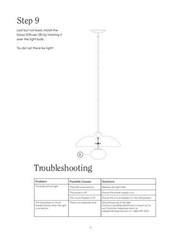 nathanjameshome 灯饰目录 · Belleville 吊灯 Instruction Sheet 12040 第 13 页
