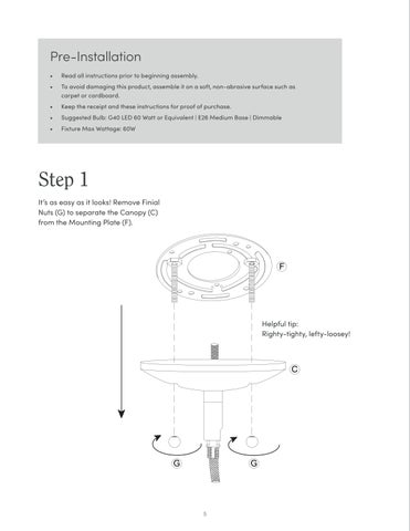 nathanjameshome 灯饰目录 · Belleville 吊灯 Instruction Sheet 12040 第 5 页
