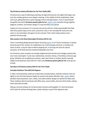 Best Christmas Jewelry Gifts She will Love | Voylla Guide