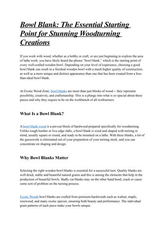 Bowl Blank: Premium Wood Bowl Blanks for Woodturning