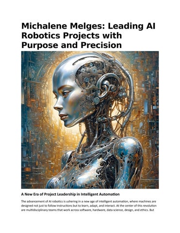 Michalene Melges Leading AI Robotics Projects with Purpose and Precision